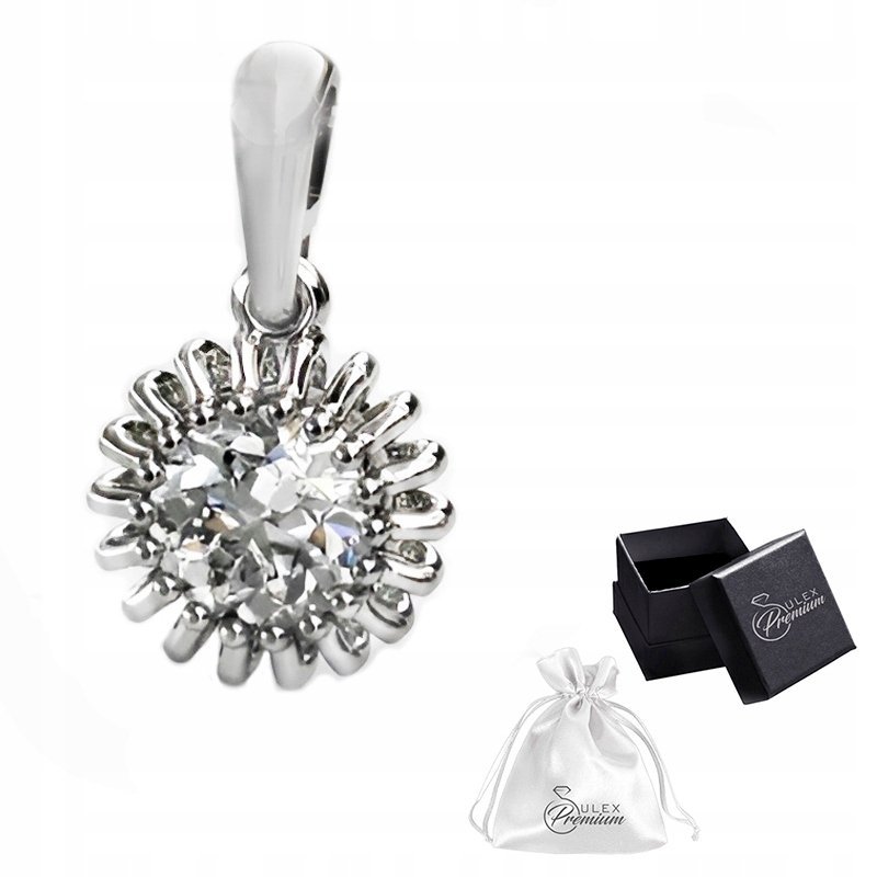 Zawieszka srebrna pr. 925 Elegancki Wisiorek z Okrągłą Cyrkonią Dla Niej