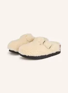 Kapcie damskie - Birkenstock Klapki Boston Big Buckle beige - miniaturka - grafika 1