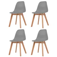 Krzesła - vidaXL Krzesła do jadalni, 4 sztuki, szare - miniaturka - grafika 1