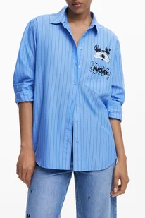 DAMSKA KOSZULA Z DŁUGIM RĘKAWEM DESIGUAL, NIEBIESKA - Koszule damskie - miniaturka - grafika 1