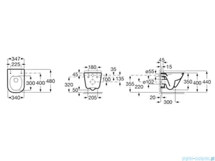 Roca Gap Square Compacto miska WC wisząca Rimless Supraglaze biała A34647AS00 | - Kompakty WC - miniaturka - grafika 2
