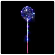 Bańki mydlane - Balon okrągły Led 130cm na patyku - Różowa rączka - miniaturka - grafika 1