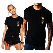 Koszulki i topy damskie - KOSZULKI DLA PAR KING PIK QUEEN KIER PREZENT DLA ZAKOCHANYCH WALENTYNKI M - miniaturka - grafika 1