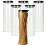 Pojemniki kuchenne - Pojemniki kuchenne szklane ZESTAW 6 szt na makaron HERMETYCZNE 1300 ml - miniaturka - grafika 1