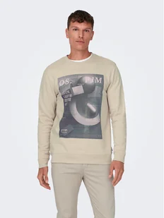 Only & Sons Bluza 22026379 Beżowy Regular Fit - Bluzy męskie - miniaturka - grafika 1