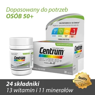 Pfizer CENTRUM SILVER 50+ Formuła Multiefekt 30 tabl 8707201 - Witaminy i minerały - miniaturka - grafika 3