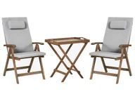 Meble ogrodowe - Zestaw mebli balkonowych AMANTEA PREMIUM Drewno akacjowe Jasnoszary - miniaturka - grafika 1