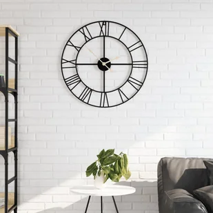 vidaXL Zegar ścienny, czarny, 50 cm, żelazo - Zegary - miniaturka - grafika 1