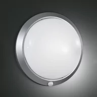 Lampy ogrodowe - Fabas Luce Kinkiet zewnętrzny Armilla, srebrny, czujnik ruchu, Ø 30 cm - miniaturka - grafika 1