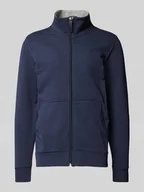 Bluzy męskie - Bluza rozpinana o kroju regular fit ze stójką i gumowanym nadrukiem z logo - miniaturka - grafika 1