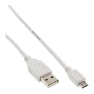 Kable USB - Kabel USB InLine USB-A - micro-B 1.8 m Biały 31718W - miniaturka - grafika 1