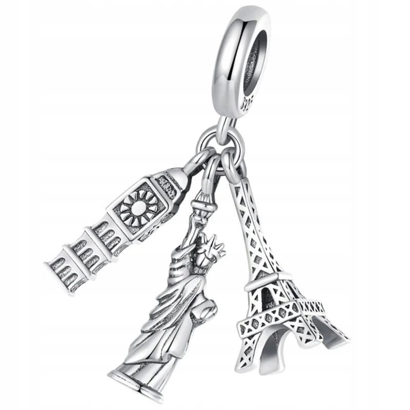 Charms Zawieszka Charms Potrójny Perły Architektury Srebro 925 Charmsy Trus