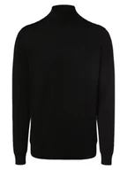 Swetry damskie - KARL LAGERFELD - Damski sweter z wełny merino, czarny - miniaturka - grafika 1