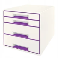 Półki na dokumenty - Leitz WOW Cube szafka z szufladami, fioletowy metalik 52132062 - miniaturka - grafika 1