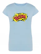 Koszulki i topy damskie - T-Shirt damski kolorowy nadruk BOOM r.XXL - miniaturka - grafika 1