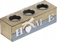 Świeczniki - Świecznik Na Tealighty Świeczki Drewno Home Ozdoba 8 Cm 3 Świec - Defekt - miniaturka - grafika 1