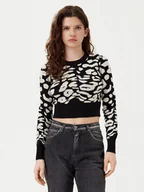 Swetry damskie - ONLY Sweter Lima 15339828 Czarny Cropped Fit - miniaturka - grafika 1