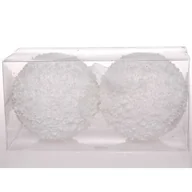 Bombki - Bombka styropianowa 10 cm biała 2 szt. - miniaturka - grafika 1