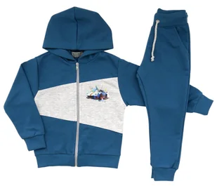 Komplet Dresowy Dla Chłopca AUTO Bawełna Komplet Do Szkoły Revaj PL MORSKI-MELANŻ 110 - Dresy i komplety dla chłopców Komplet Dresowy Dla Chłopca AUTO Bawełna Komplet Do Szkoły Revaj PL MORSKI-MELANŻ 110 - Dresy i komplety dla chłopców - miniaturka - grafika 1