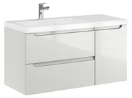 Szafki łazienkowe - Szafka Wisząca Z Umywalką ETH 90 cm D Lewa - Kaszmir Wysoki Połysk - miniaturka - grafika 1