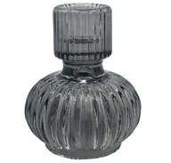 Świeczniki - Świecznik stołowy nowoczesny szklany szary - miniaturka - grafika 1