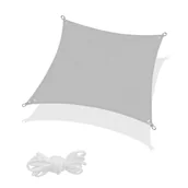 Parasole ogrodowe - Żagiel przeciwsłoneczny 3x3m kwadratowy z tkaniny wodoodpornej szary SN1045 - miniaturka - grafika 1