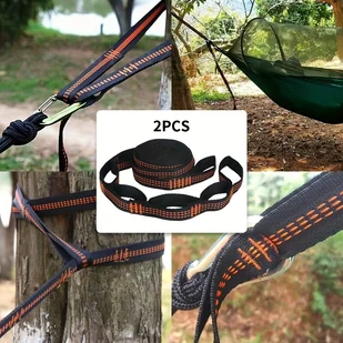 TEMU 2 Sztuki Utrzymuje Do 500 Funtów/226,79 Kg Ciężkie Paski Hamakowe - Wzmocniony Pasek Wiszący Na Drzewie Dla Biwakowania Na Świeżym Powietrzu - - Inne - miniaturka - grafika 1