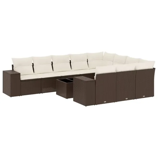 Zestaw mebli ogrodowych modułowych brązowy rattan PE 62 x 62 x 69 cm