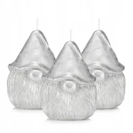 Świece - Zestaw świeczek świątecznych skrzaty 3 szt srebrne - miniaturka - grafika 1