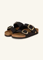 Klapki i japonki damskie - Birkenstock Klapki Arizona Big Buckle Raffia schwarz - miniaturka - grafika 1
