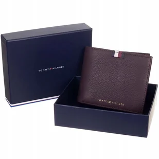 TOMMY HILFIGER BEZPIECZNY PORTFEL MĘSKI BRĄZOWY - Portfele - miniaturka - grafika 1
