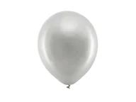 Balony i akcesoria - PartyDeco "Balony Rainbow 23cm metalizowane, srebrny (1 op. / 100 szt.)" RB23M-018 [15065334] - miniaturka - grafika 1