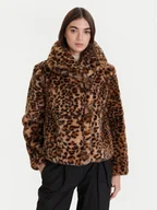 Płaszcze damskie - Morgan Futro 252-GDEO Brązowy Regular Fit - miniaturka - grafika 1