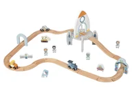 Tory, garaże, parkingi - TOOKY TOY Drewniana Kolejka Kosmiczna Zestaw Tory - miniaturka - grafika 1