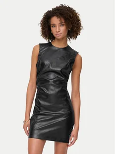 ONLY Sukienka z imitacji skóry Mone 15360231 Czarny Slim Fit - Sukienki - miniaturka - grafika 1