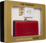 Portfele - Peterson Zestaw prezentowy: skórzany portfel damski i woda perfumowana Lizard - miniaturka - grafika 1