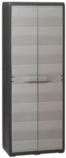 Szara szafa gospodarcza z 3 półkami czarny + szary R8-Z61 - Szafy Szara szafa gospodarcza z 3 półkami czarny + szary R8-Z61 - Szafy - miniaturka - grafika 1