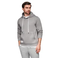 Bluzy męskie - Męska bluza dresowa kangurka z kapturem - szara V8 OM-SSBN-0177 XXL - miniaturka - grafika 1