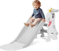 Place zabaw - Zjeżdzalnia Dla Dzieci Do Domu I Ogrodu Z Koszykówką Biało Szara Perfectlife - miniaturka - grafika 1