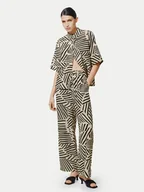 Spodnie damskie - Vila Spodnie materiałowe Sasja 14102834 Beżowy Loose Fit - miniaturka - grafika 1