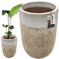 Donice - DONICA DONICZKA CERAMICZNA Ø 35 CM MROZOODPORNA BIAŁA Z ODPŁYWEM WODY TARAS - miniaturka - grafika 1