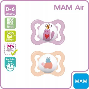 MAM AIR smoczek uspokajający 0-6m 2szt. - Smoczki uspokajające - miniaturka - grafika 1