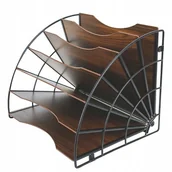 Przyborniki na biurko - Organizer na biurko w kształcie wachlarza z półkami MDF, 6 przegród - miniaturka - grafika 1