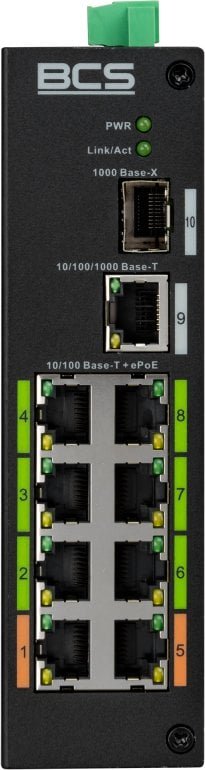 BCS-L-SP08E01G-1SFP2 BCS Switch 8x PoE, 1x RJ45, 1x SFP Gigabit