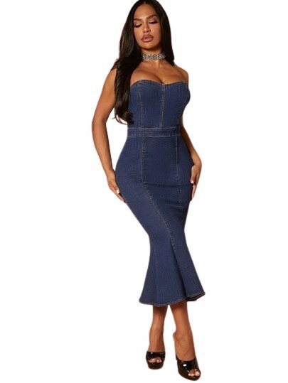 SHEIN SUKIENKA JEANSOWA MIDI OŁÓWKOWA 40/42 ŁRK