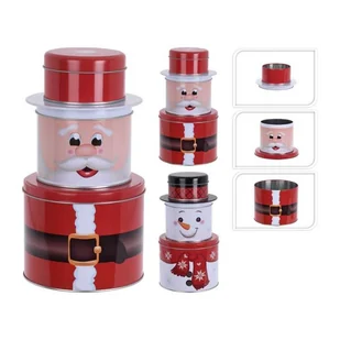 Zestaw metalowych pojemników Koopman - Mikołaj - Pojemniki kuchenne - miniaturka - grafika 1