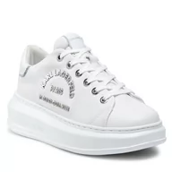 Sneakersy damskie - Sneakersy KARL LAGERFELD - KL62539 White Lthr W/Silver - miniaturka - grafika 1
