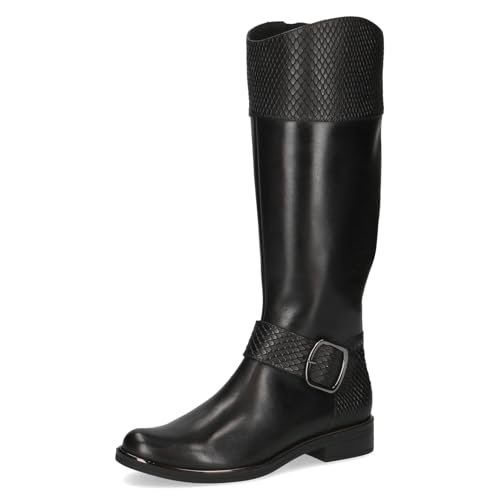 CAPRICE Damen 9-25517-45, damskie kozaki do kolan, czarne, 37 EU, Czarny grzebień, 37 EU