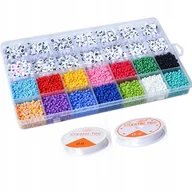 Prace ręczne dla dzieci - Koraliki do robienia bransoletek zestaw biżuterii naszyjników literki 3mm - miniaturka - grafika 1