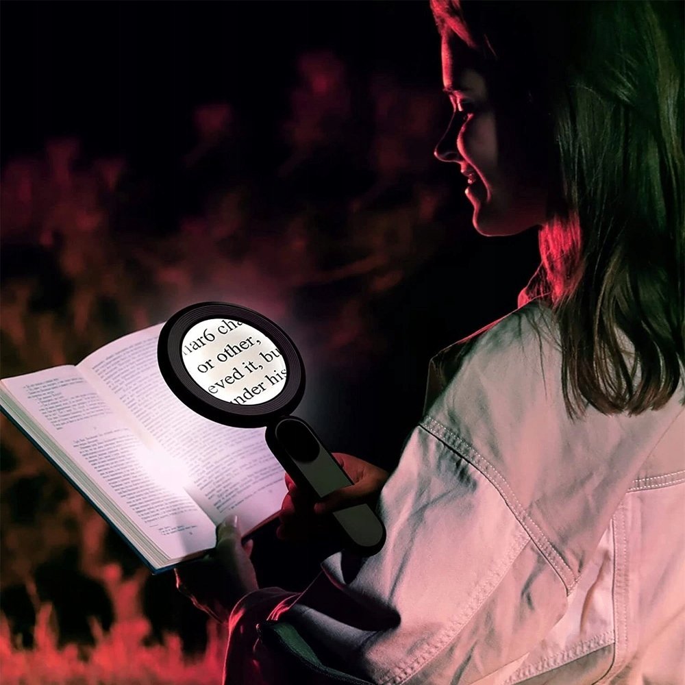 LUPA POWIĘKSZAJĄCA 15X Z PODŚWIETLENIEM 21LED 3 TRYBY ŚWIATŁA ŁADOWANIE USB